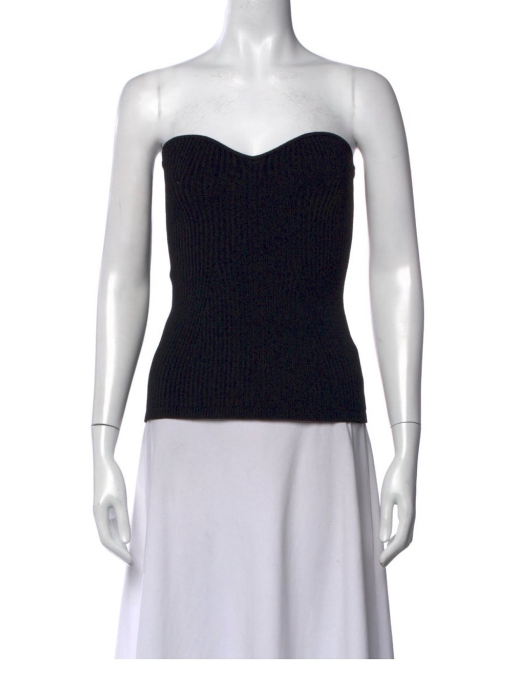 KHAITE Black Strapless Knit Top